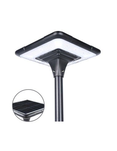 Lampadaire solaire d'extérieur Fisao LED Noir H3696446