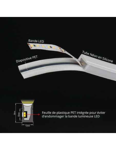 Bande LED Néon Flexible 5M/Rouleau prix au mètre Modèle 06x12mm